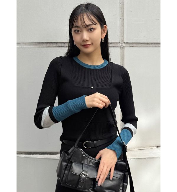 MURUA「バイカラーレイヤードニット」|ニット・セーター|