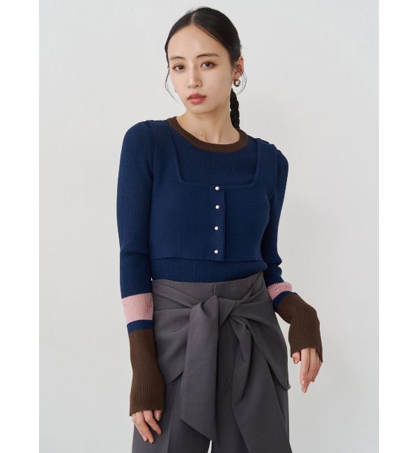 MURUA「バイカラーレイヤードニット」|ニット・セーター|