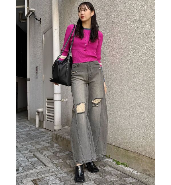 MURUA「バイカラーレイヤードニット」|ニット・セーター|