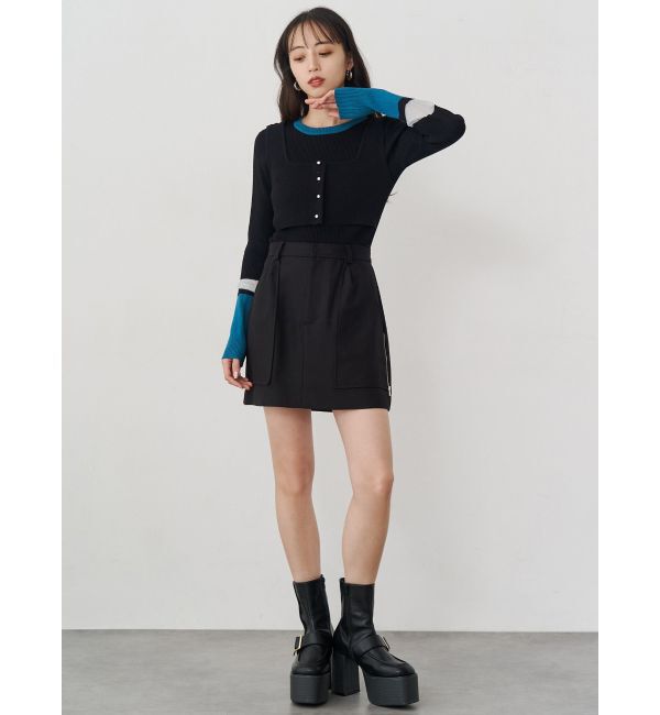 MURUA「バイカラーレイヤードニット」|ニット・セーター|