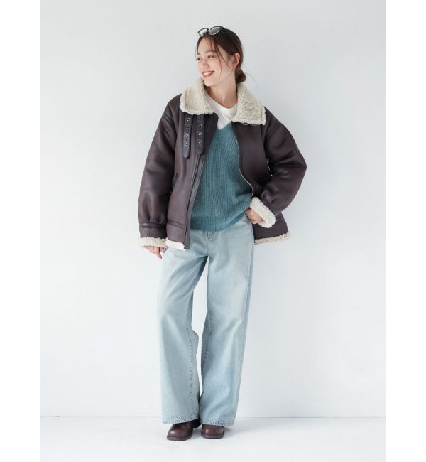 Ungrid「ハイウエストルーズデニム」|デニム|