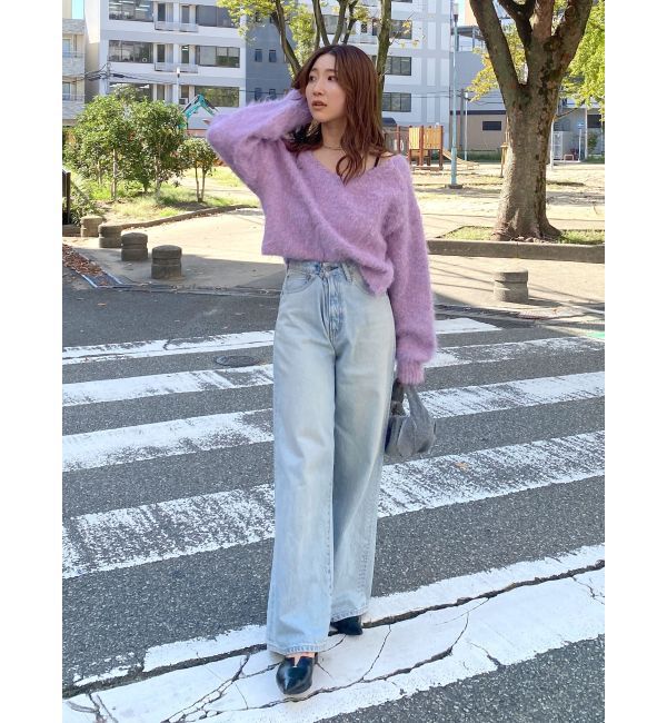 Ungrid「ハイウエストルーズデニム」|デニム|