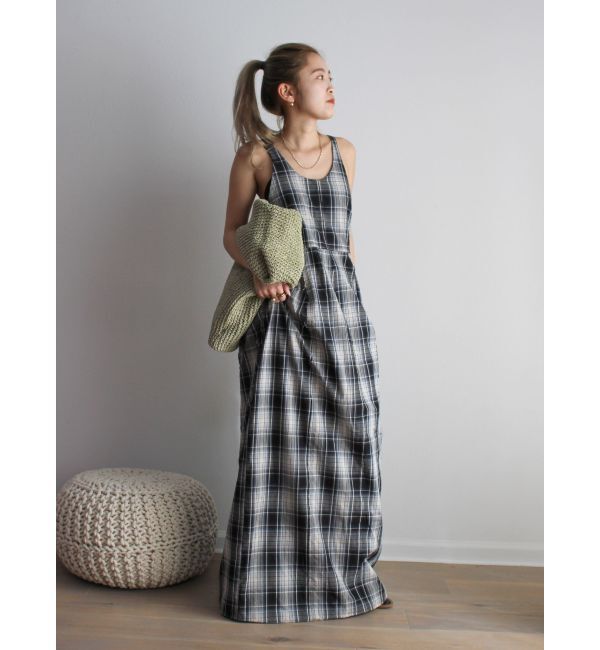 Ungrid「コクーンチェックキャミワンピース」|ワンピース|