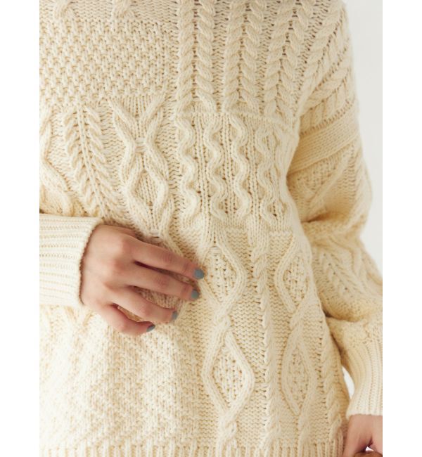 Ungrid「【WEB限定】パッチワークケーブルニット」|ニット・セーター|