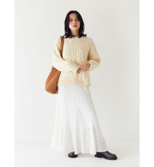 Ungrid「【WEB限定】パッチワークケーブルニット」|ニット・セーター|