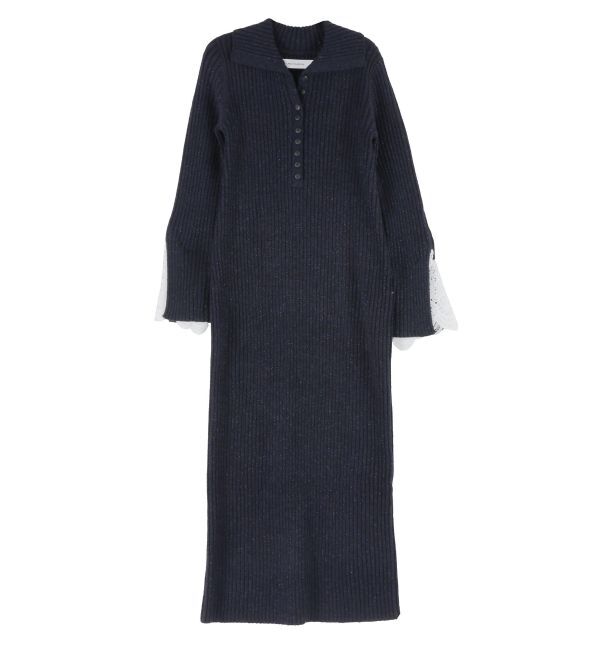 LAGUNAMOON「ラメブレンドレースカフスニットワンピース」|ワンピース|