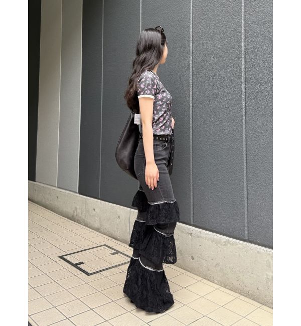 jouetie「レースフリルフレアデニム」|デニム|