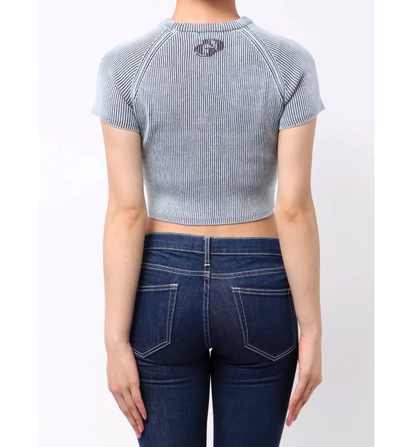 GYDA「GD two color schemeハーフスリーブニットトップス」|ニット・セーター|