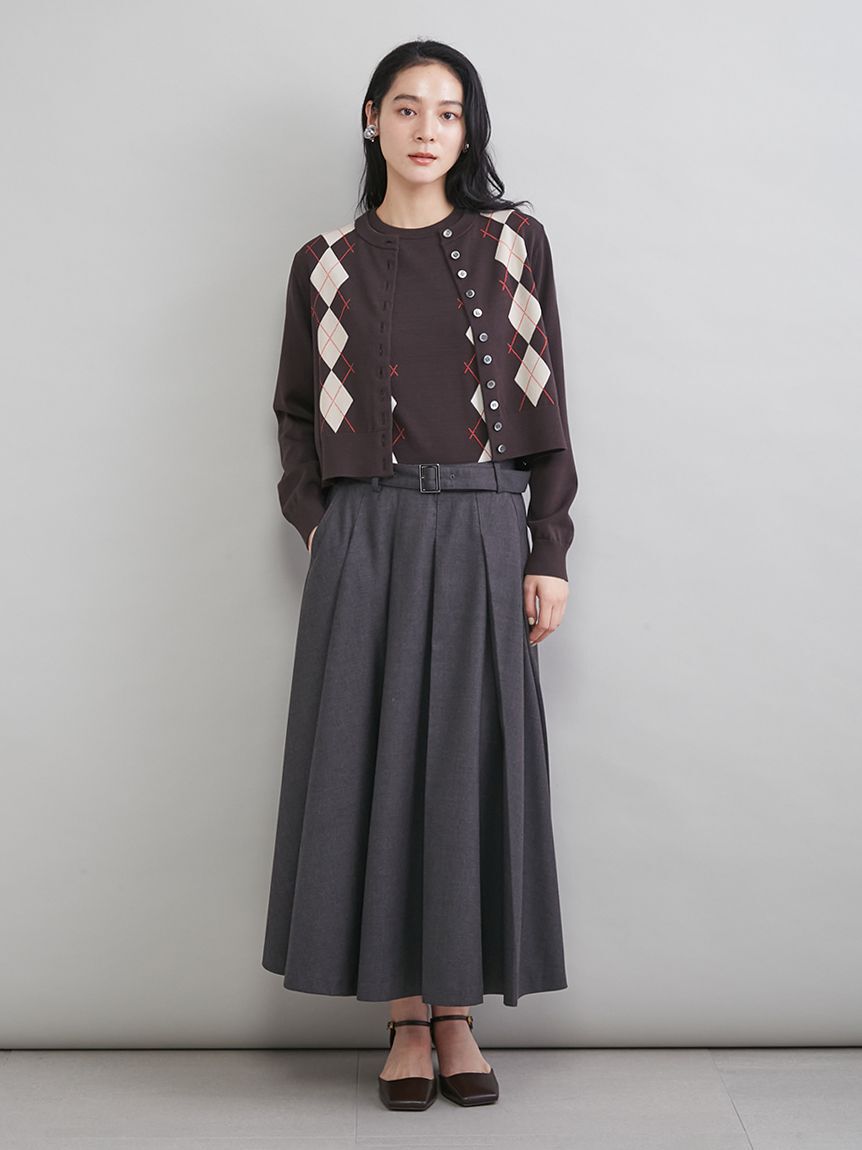 Mila Owen「プリーツスカートニットドッキングワンピース」|ワンピース|