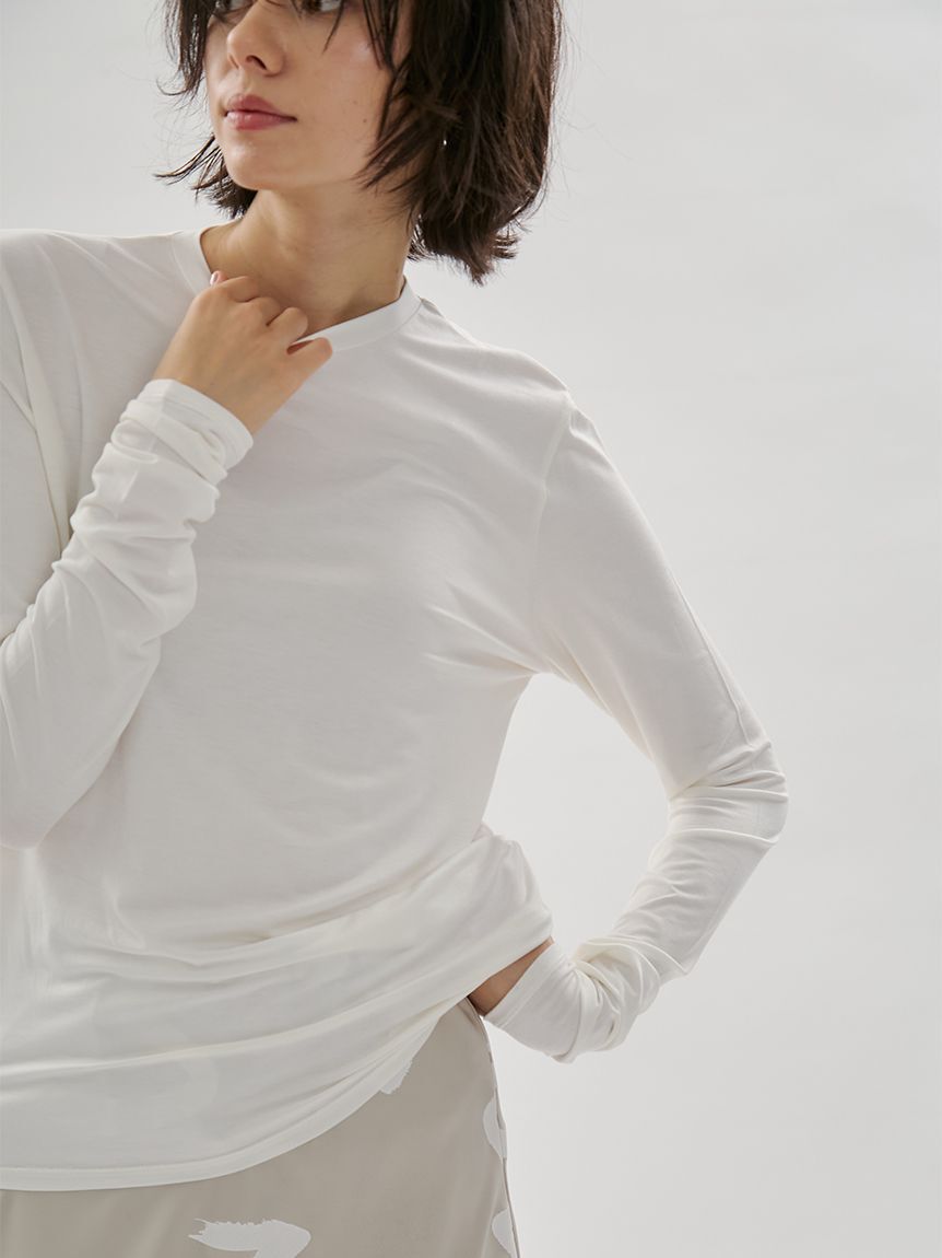 emmi atelier「バンブーロングスリーブカットソー」|Tシャツ・カットソー|WHT