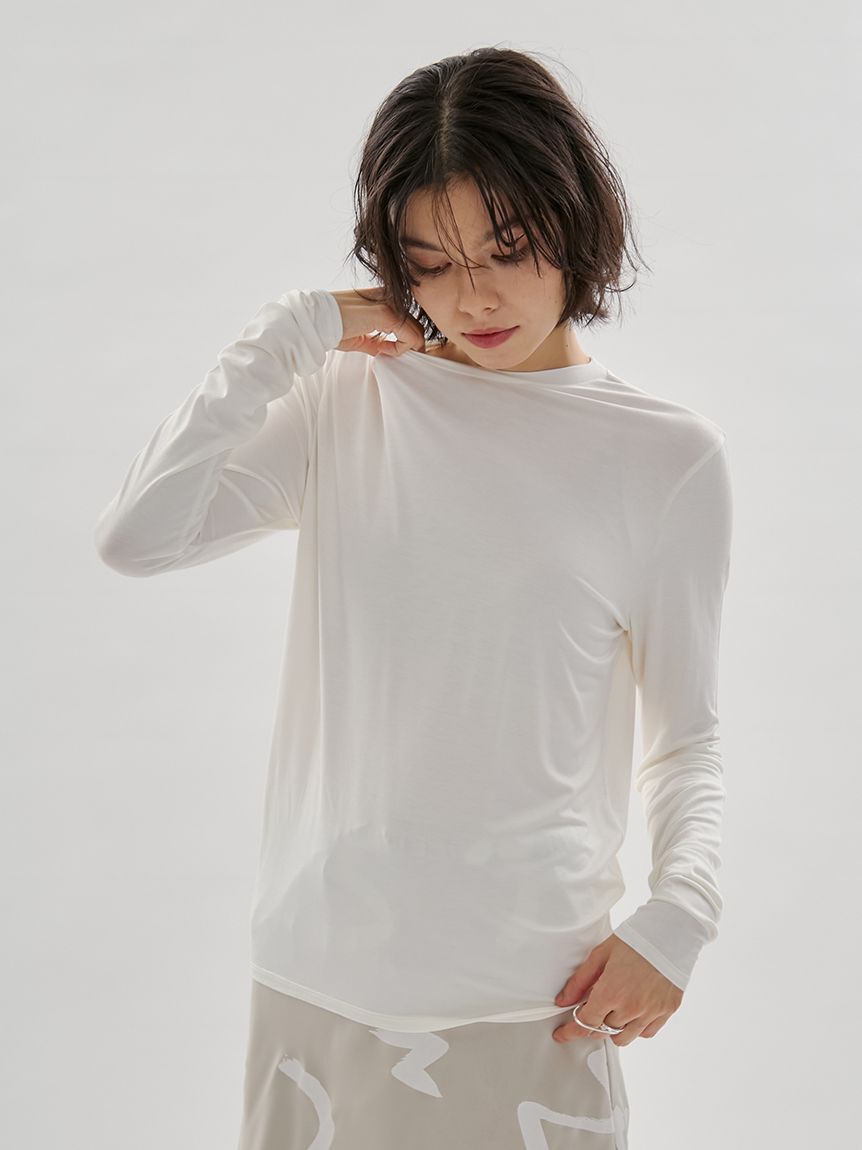 emmi atelier「バンブーロングスリーブカットソー」|Tシャツ・カットソー|