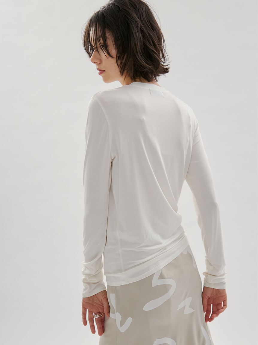 emmi atelier「バンブーロングスリーブカットソー」|Tシャツ・カットソー|