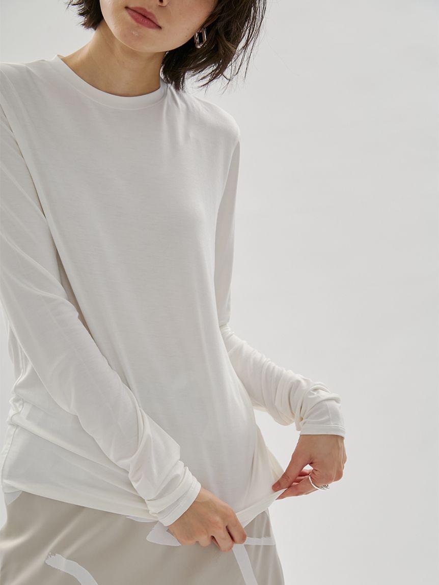 emmi atelier「バンブーロングスリーブカットソー」|Tシャツ・カットソー|