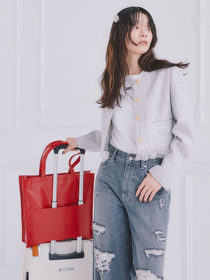 FURFUR「【WEB限定】ビジュー付きロゴ刺繍Tシャツ」|Tシャツ・カットソー|