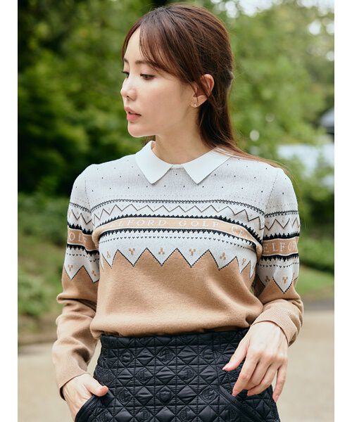 CELFORD「【CELFORD GOLF】　ロゴジャガードニットプルオーバー」|その他|CML