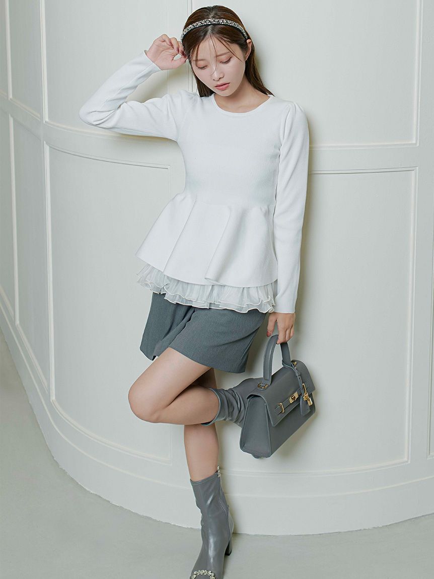 CELFORD「ペプラムドッキングニットプルオーバー」|ニット・セーター|