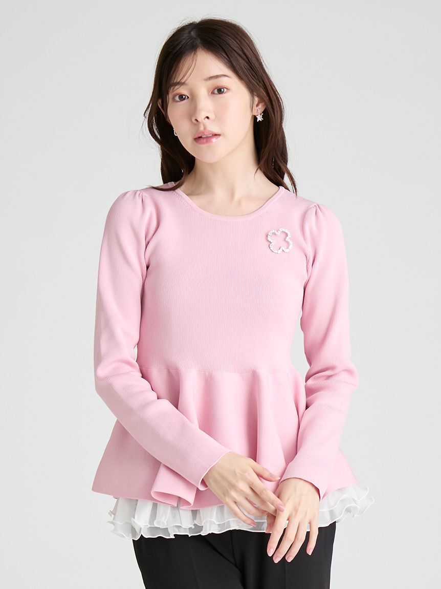 CELFORD「ペプラムドッキングニットプルオーバー」|ニット・セーター|PNK