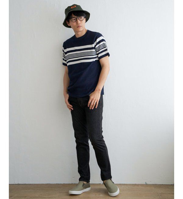 ikka「パイナップルパネルボーダーTシャツ」|Tシャツ・カットソー|