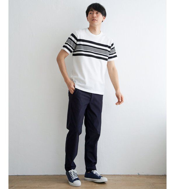 ikka「パイナップルパネルボーダーTシャツ」|Tシャツ・カットソー|