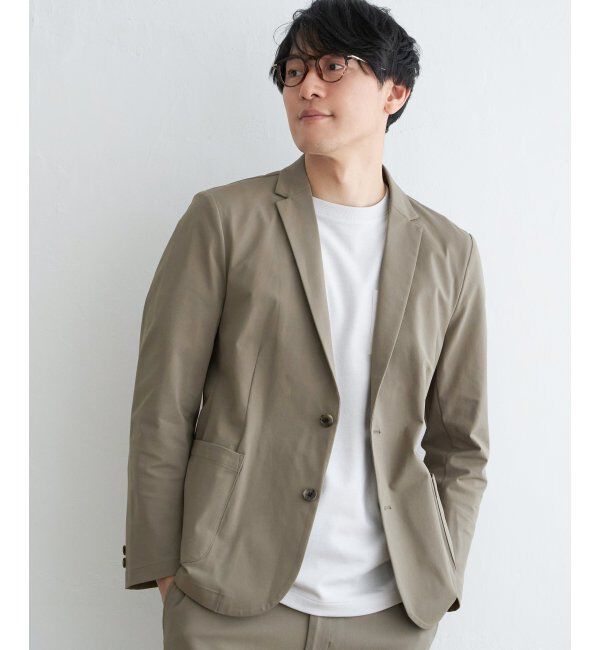 IKKA LOUNGE「【セットアップ対応】GOKU楽ワーク 速乾鹿の子ジャケット」|テーラードジャケット|ベージュ