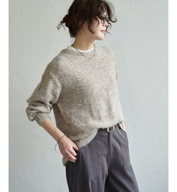 Lbc with Life「モヘヤタッチラウンドヘムPO」|カーディガン|ベージュ