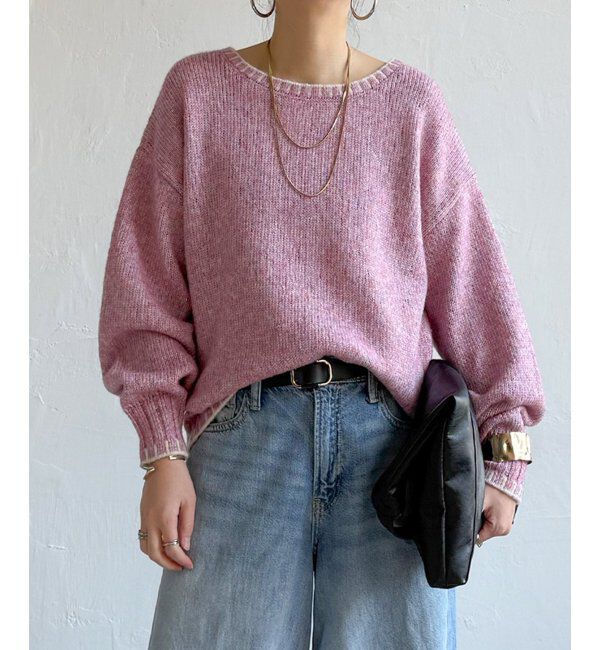 Lbc with Life「ラメノットヤーンハイショクニットPO」|カーディガン|ピンク