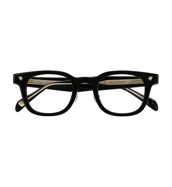  「[東海オンエア としみつさんコラボ] Zoff | TOSHIMITSU メガネ | 太縁 伊達メガネ 度付き レンズ交換券付」|メガネ|ブラック