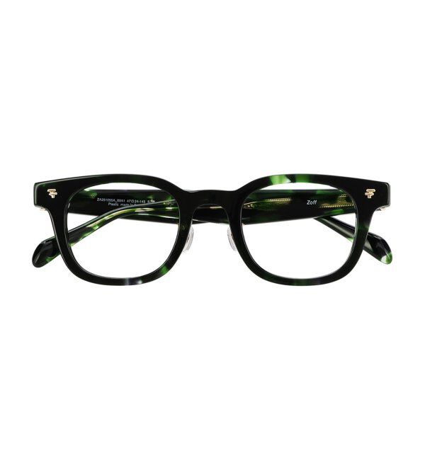  「[東海オンエア としみつさんコラボ] Zoff | TOSHIMITSU メガネ | 太縁 伊達メガネ 度付き レンズ交換券付」|メガネ|