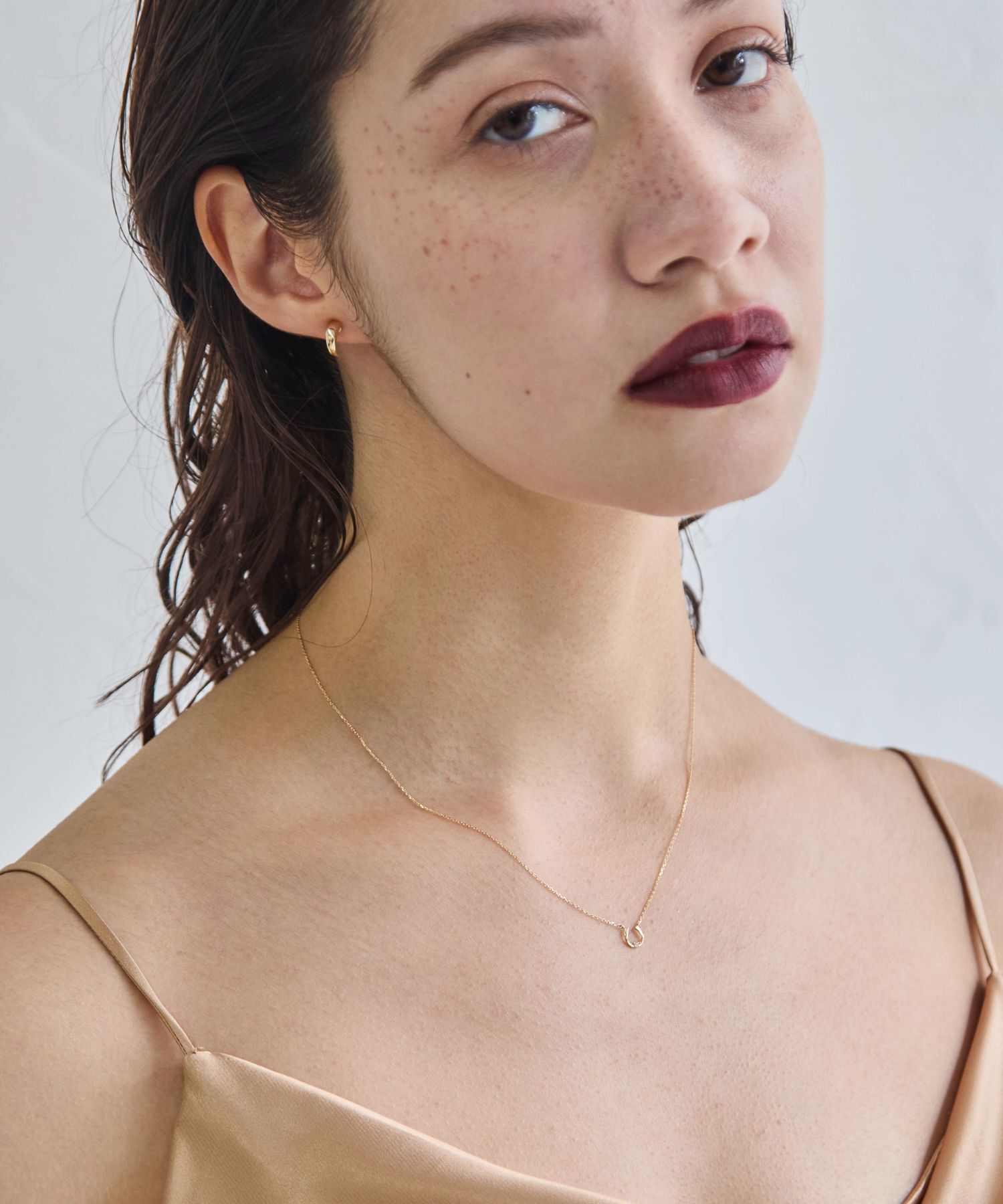 JUPITER「【K10】バテイダイヤモンドネックレス<全長約40.5cm(調節した時の長さ37㎝)>」|ネックレス|