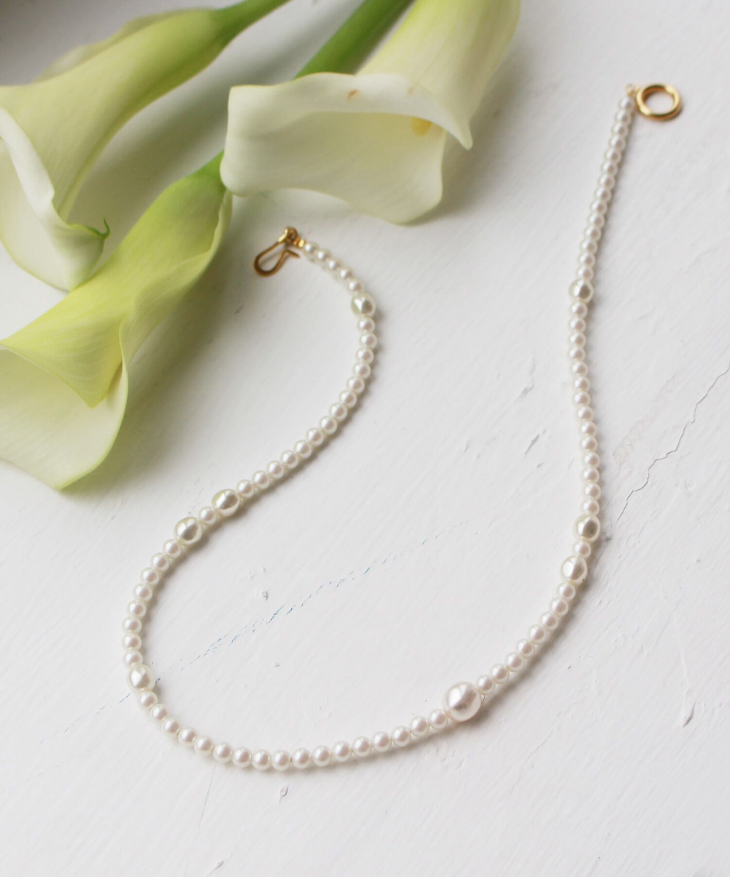 Phoebe「≪雑誌掲載≫【金属アレルギー対応】クラスアップパールネックレス」|ネックレス|