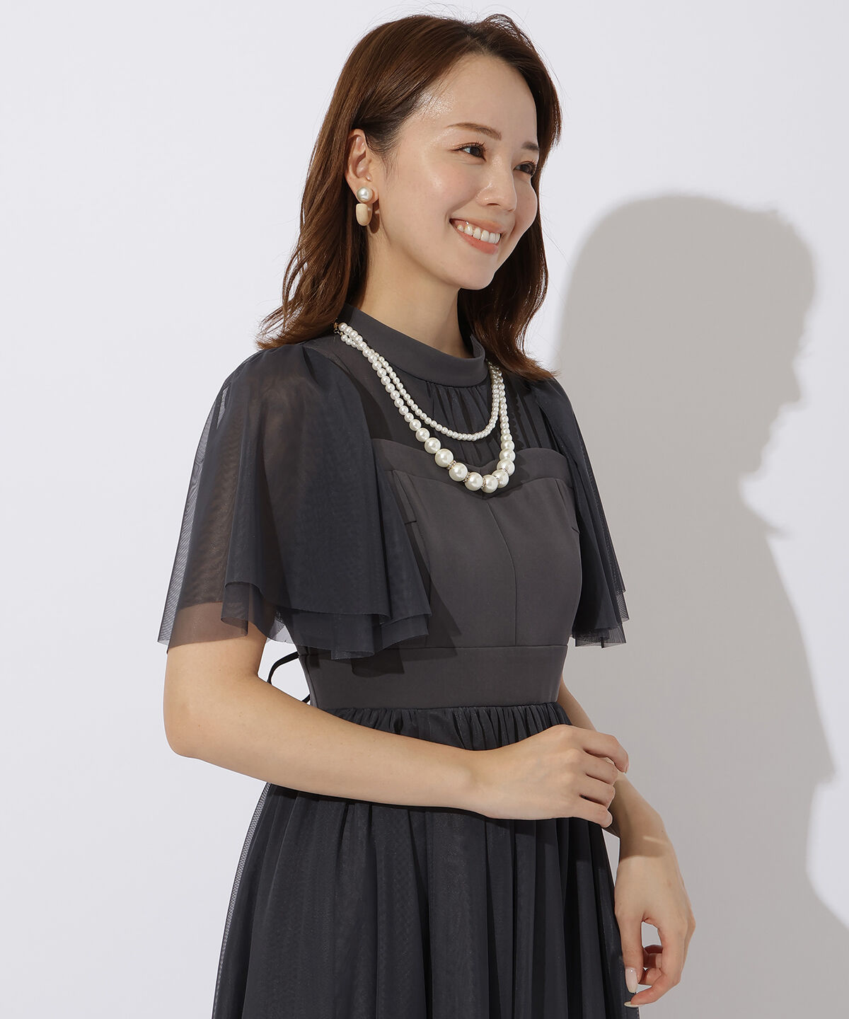 アンドクチュール「チュールオーバーレースドレス」|ドレス|