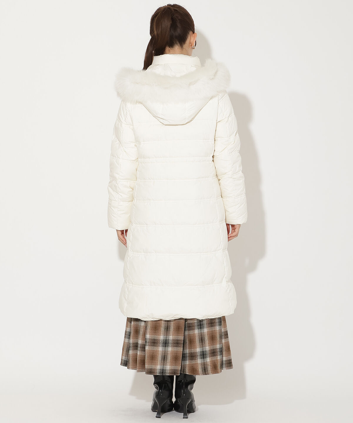 アンドクチュール「FOXファー付きミドルロングダウン」|ダウン|