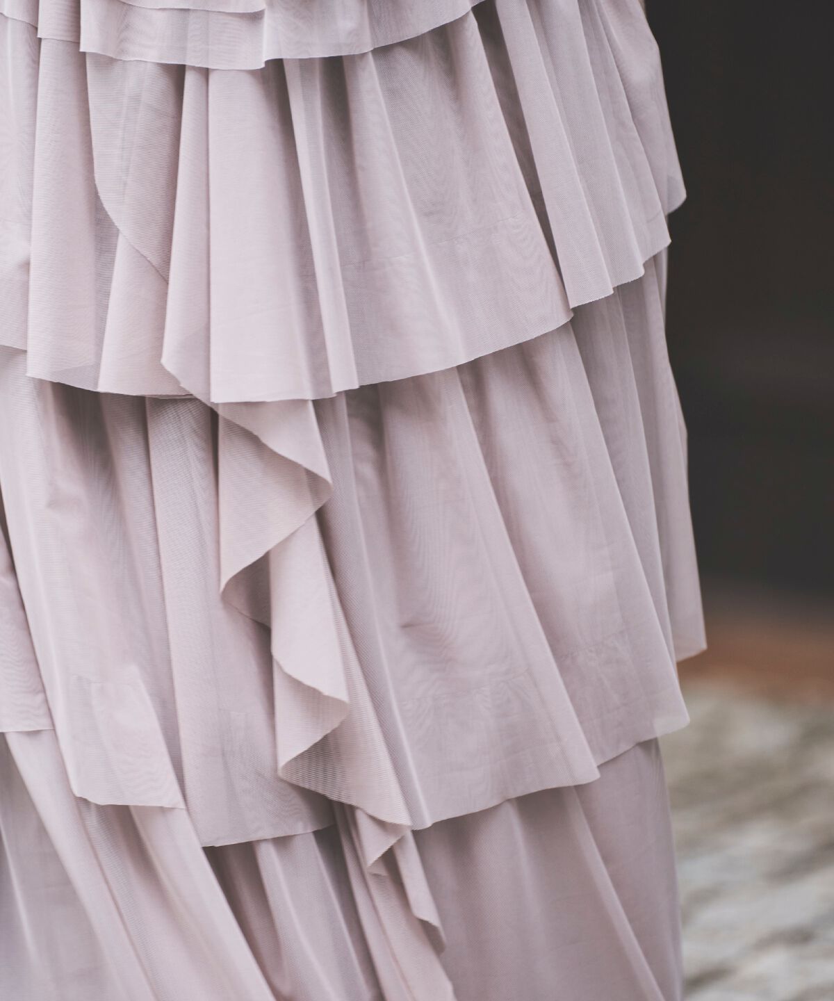 アンドクチュール「チュールティアードスカート」|フレア|