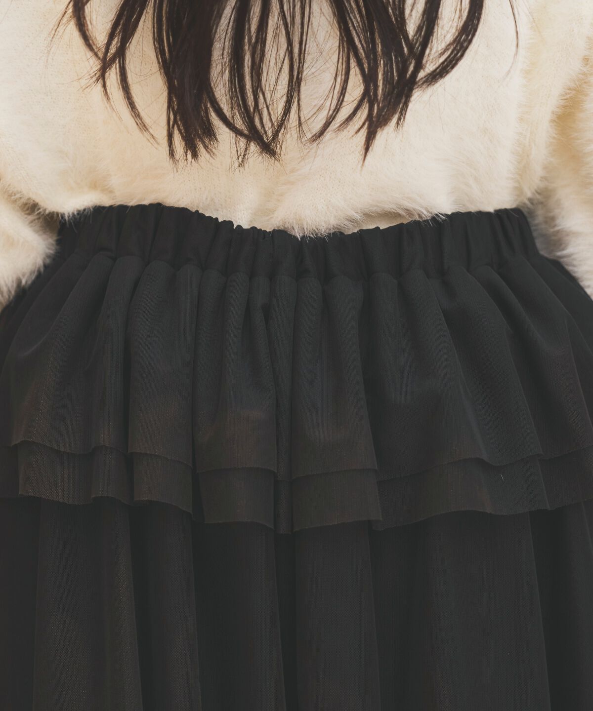 アンドクチュール「チュールティアードスカート」|フレア|