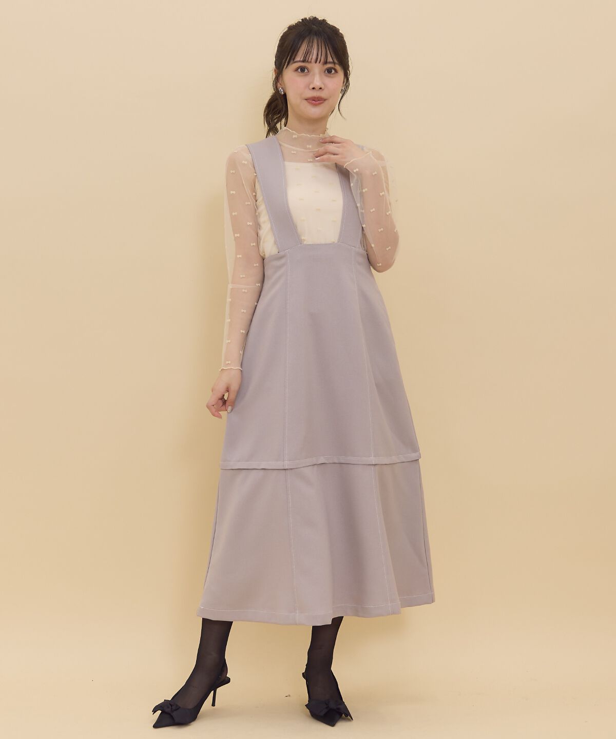 REDYAZEL「2wayレングスウーリッシュジャンパースカート」|ジャンパースカート|ベージュ