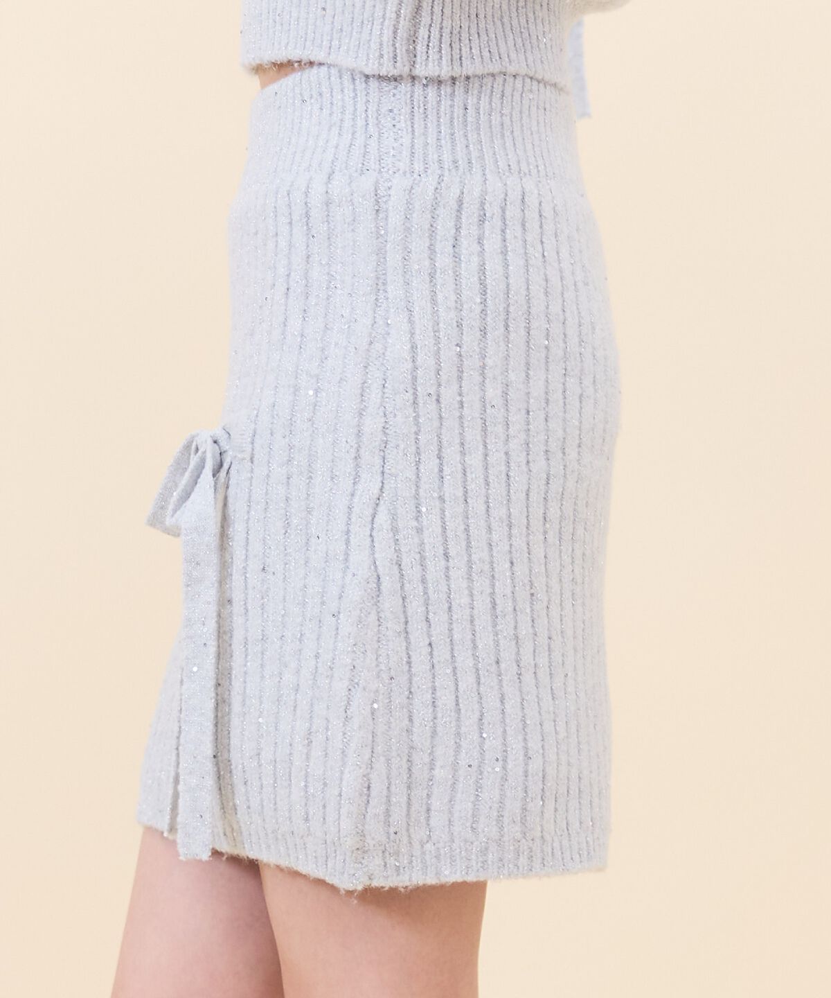 REDYAZEL「ラメスパンコールニットミニスカート」|タイト|