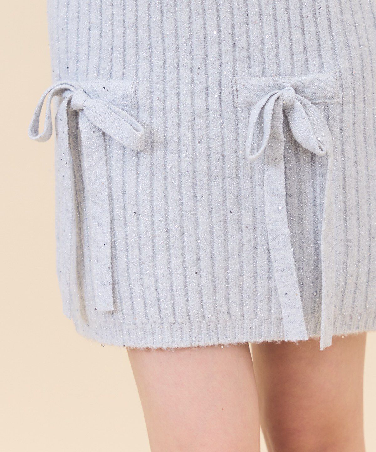 REDYAZEL「ラメスパンコールニットミニスカート」|タイト|