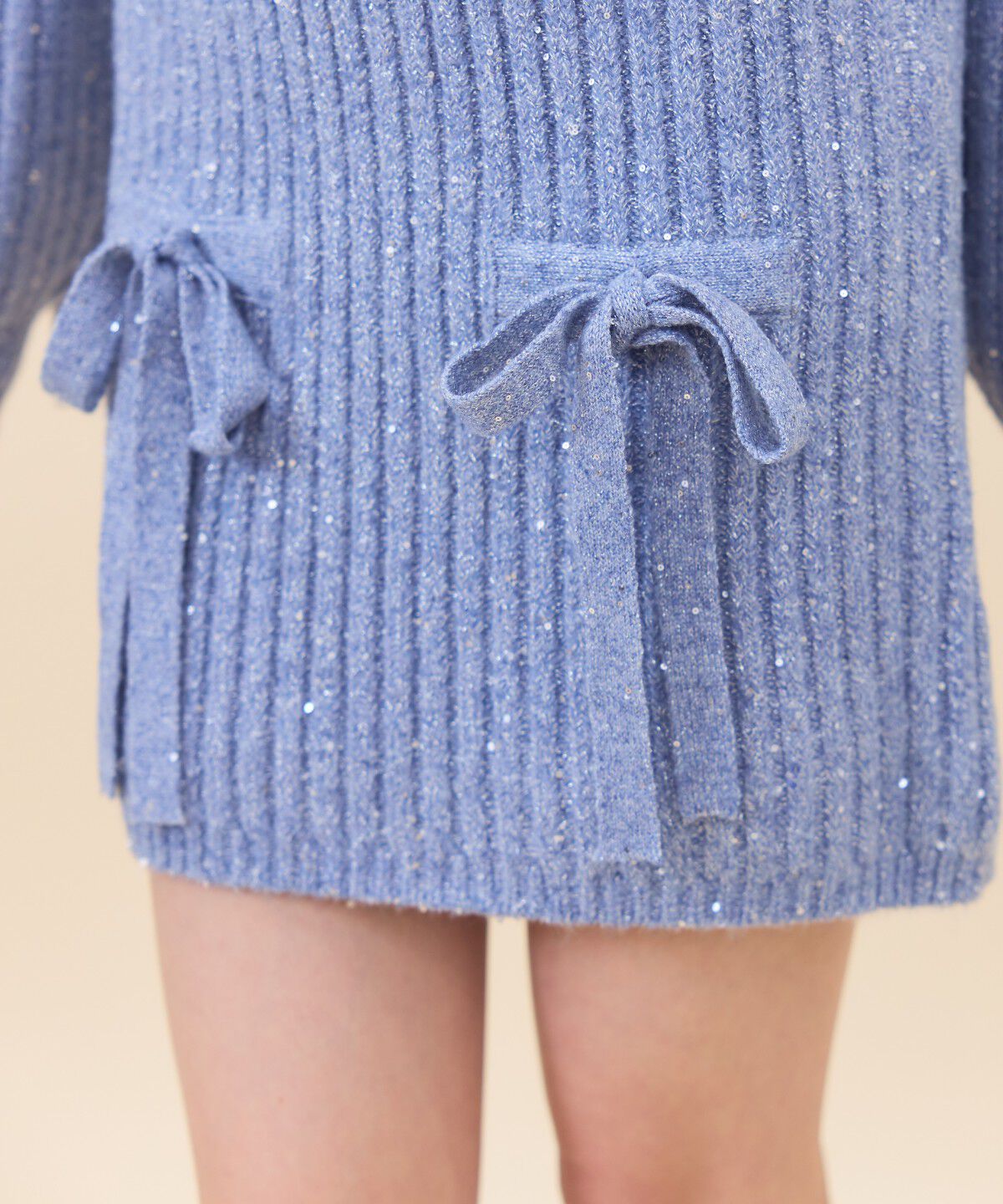 REDYAZEL「ラメスパンコールニットミニスカート」|タイト|