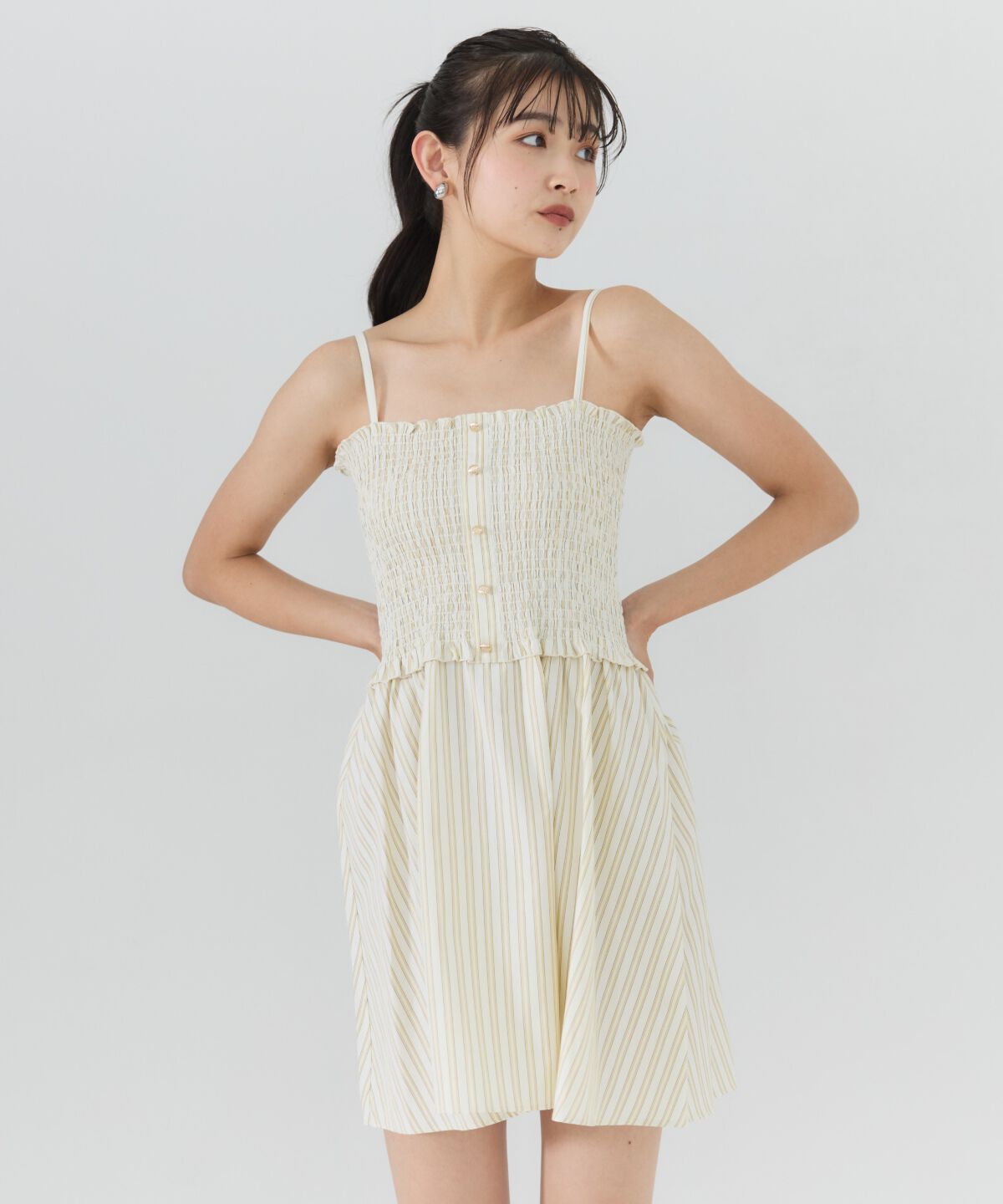 REDYAZEL「ストライプシャツ＆ミニワンピースセット」|ワンピース|