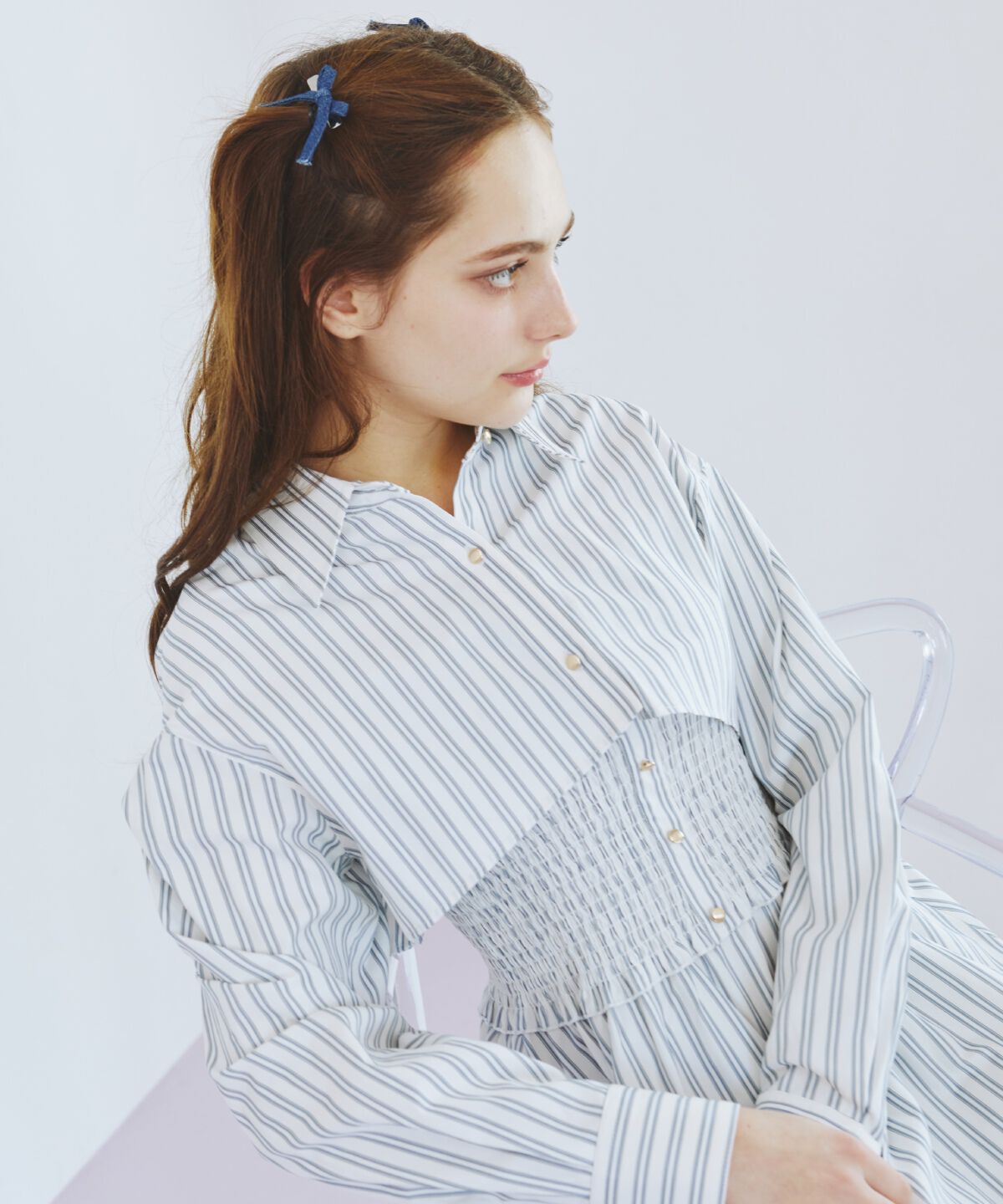 REDYAZEL「ストライプシャツ＆ミニワンピースセット」|ワンピース|