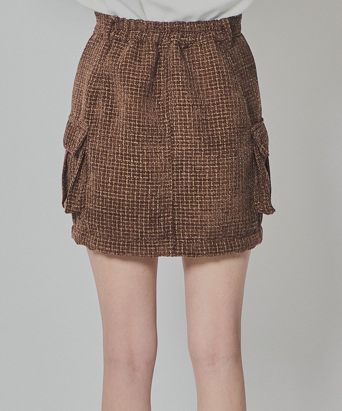 REDYAZEL「モールツイードカーゴミニスカート」|台形|