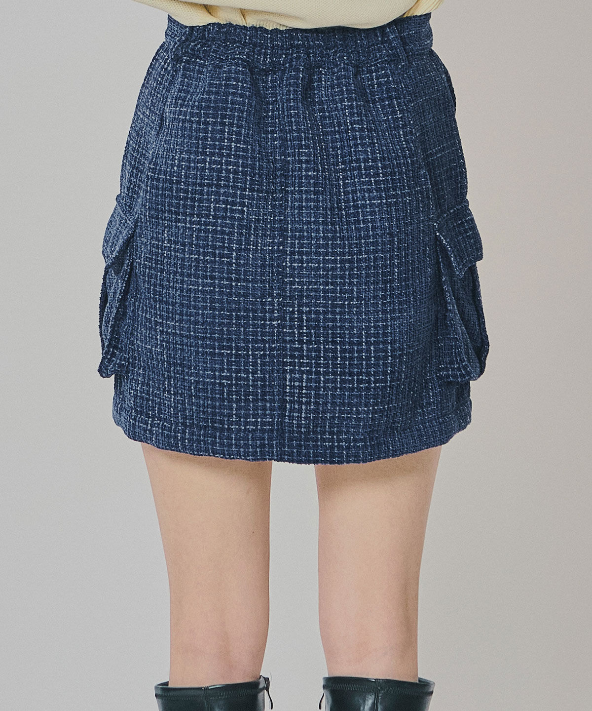REDYAZEL「モールツイードカーゴミニスカート」|台形|