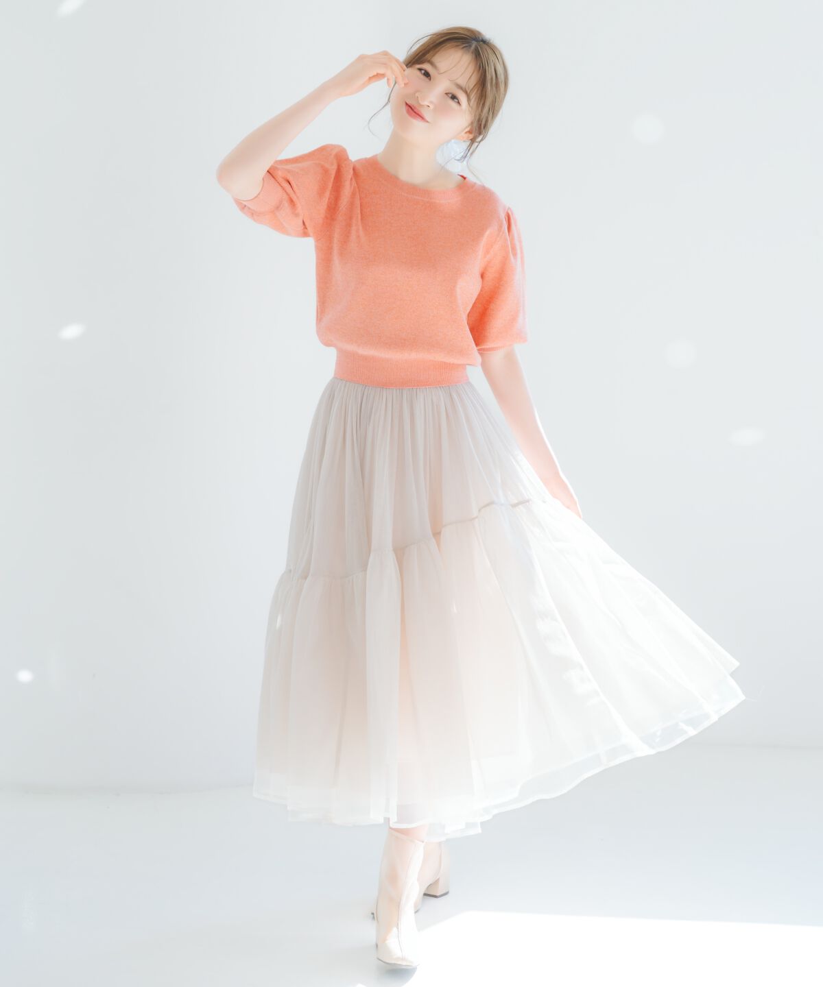 WILLSELECTION「ラメチュールボリュームスカート」|フレア|