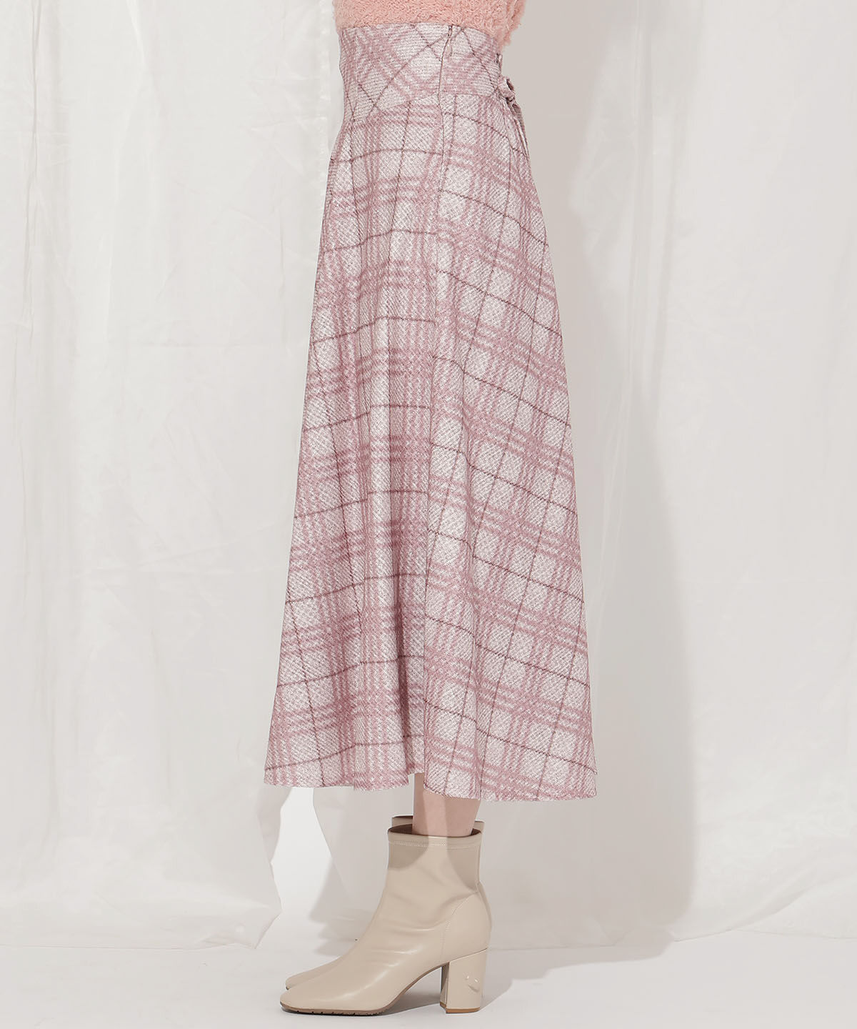 WILLSELECTION「バイヤスチェックサーキュラースカート」|フレア|