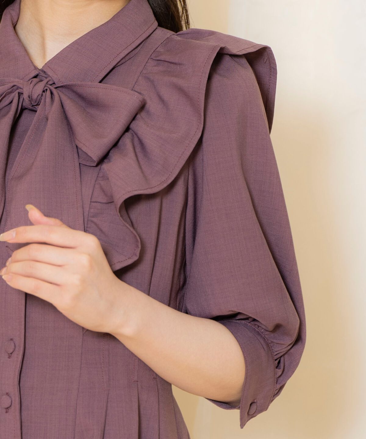 WILLSELECTION「タックウエストフリルシャツワンピース」|ワンピース|