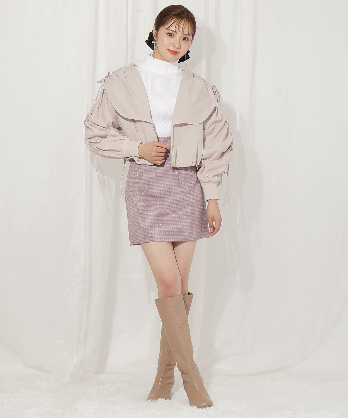 WILLSELECTION「ハートカラーギャザーブルゾン」|ブルゾン・スタジャン|