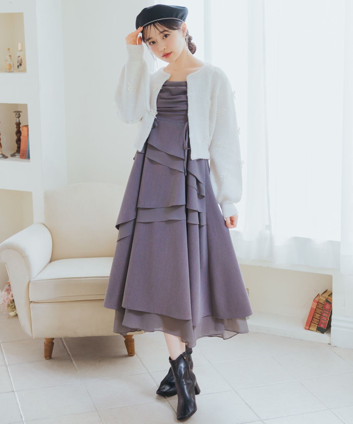 WILLSELECTION「リボンパーツ付きカーディガン」|カーディガン|