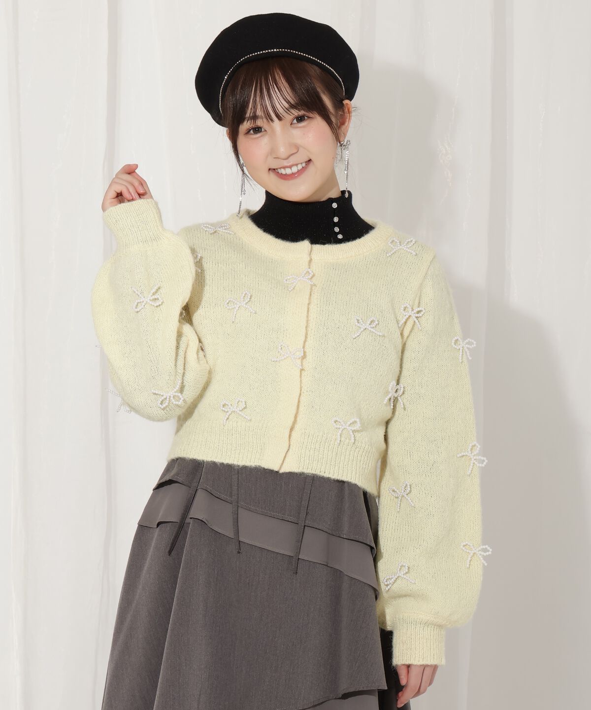 WILLSELECTION「リボンパーツ付きカーディガン」|カーディガン|