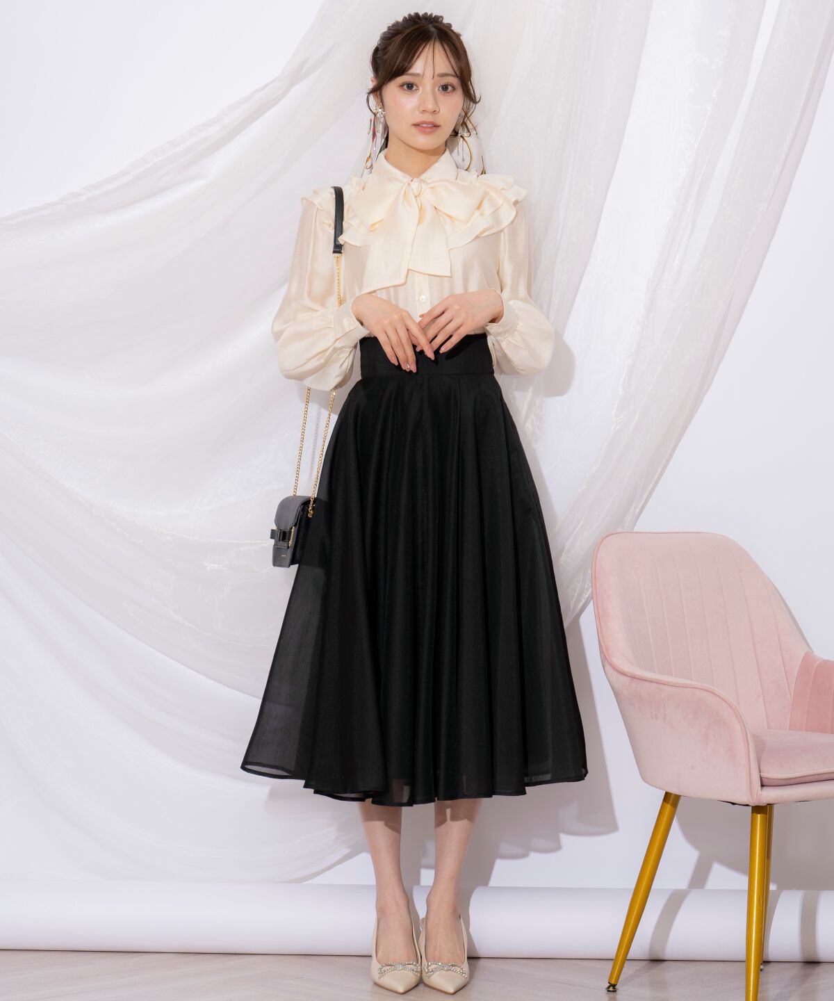 WILLSELECTION「ギャザーフリルボウタイブラウス」|シャツ・ブラウス|