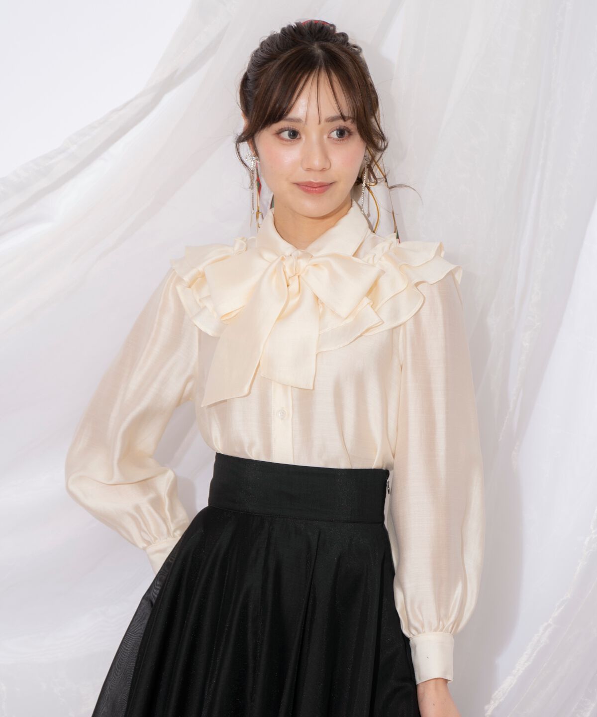 WILLSELECTION「ギャザーフリルボウタイブラウス」|シャツ・ブラウス|